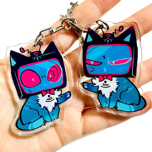 Cat Vox - Hazbin Hotel Keychain - cute cat Vox charm