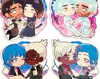 Arcane stickers holographic - Jinx Powder Ekko, Jayce Viktor