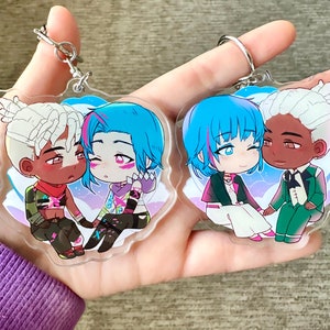 PREORDER- Ekko Jinx - Arcane Keychain - cute chibi Ekko Jinx Powder charm