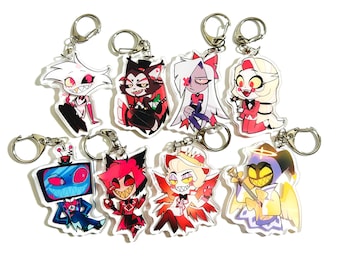 Hazbin Hotel charms keychains - Alastor, Vox, Angel Dust, Husk