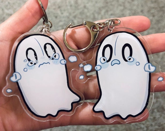 UNDERTALE doublesided keychain - Napstablook crying ghost