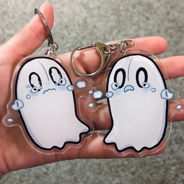 UNDERTALE doublesided keychain - Napstablook crying ghost