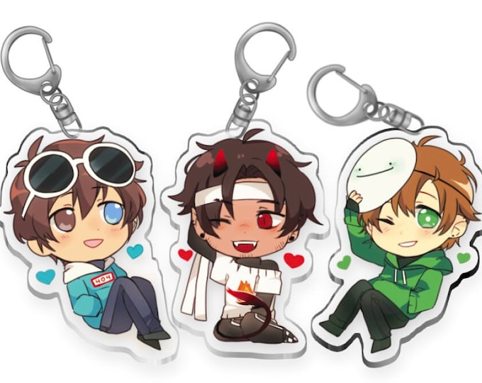 Dream SMP keychains (GeorgeNotFound, Dream, Sapnap)