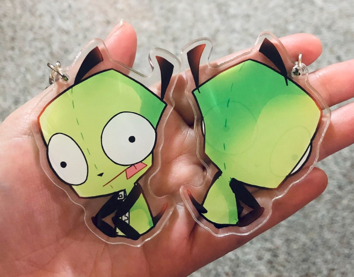 Invader Zim Keychain GIR Etsy