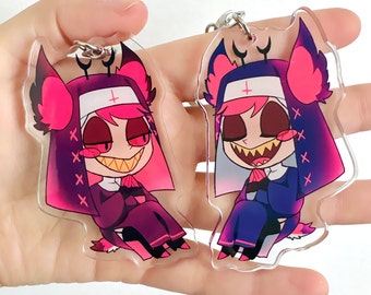 Nun Alastor - Hazbin Hotel Keychain - cute chibi Alastor charm