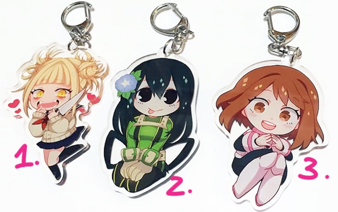 Hero Girls Charms Keychains Ochako Uraraka Tsuyu Asui Toga Etsy