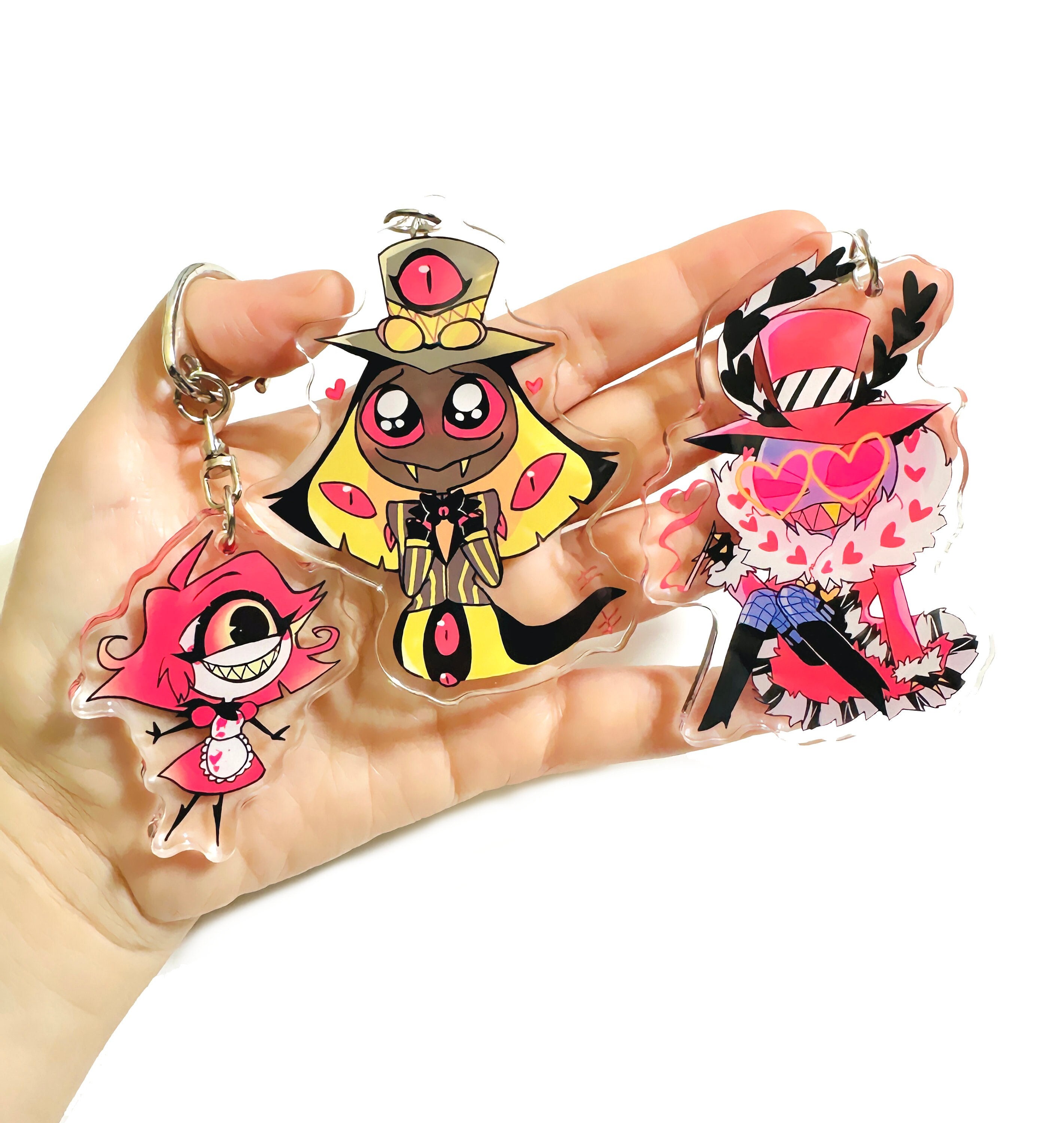 Hazbin Hotel keychains - Valentino, Niffty, Sir Pentious