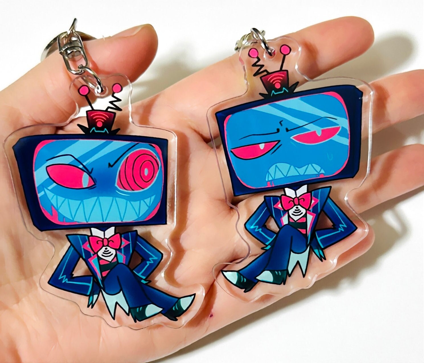 Vox the TV Demon - Hazbin Hotel Keychain - Cute Chibi Vox Charm - Etsy