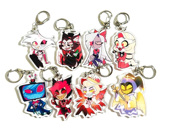 Hazbin Hotel charms keychains - Alastor, Vox, Angel Dust, Husk
