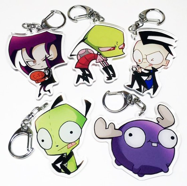 Invader Zim Charms Zim Dib Gaz GIR Mini moose Kawaii Cute | Etsy