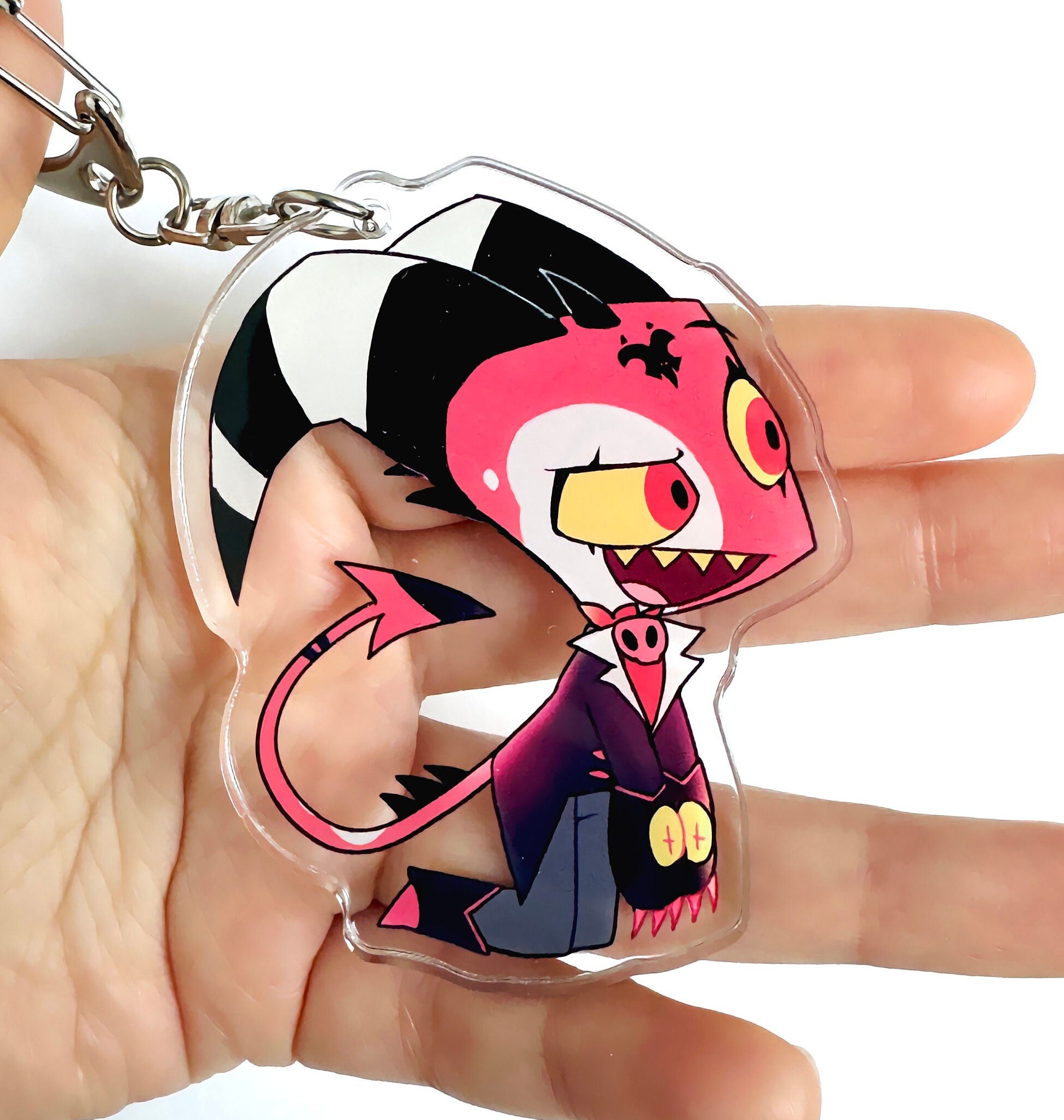 Helluva Boss Keychains - Cute Chibi Moxxie Millie Blitz Fizzarolli