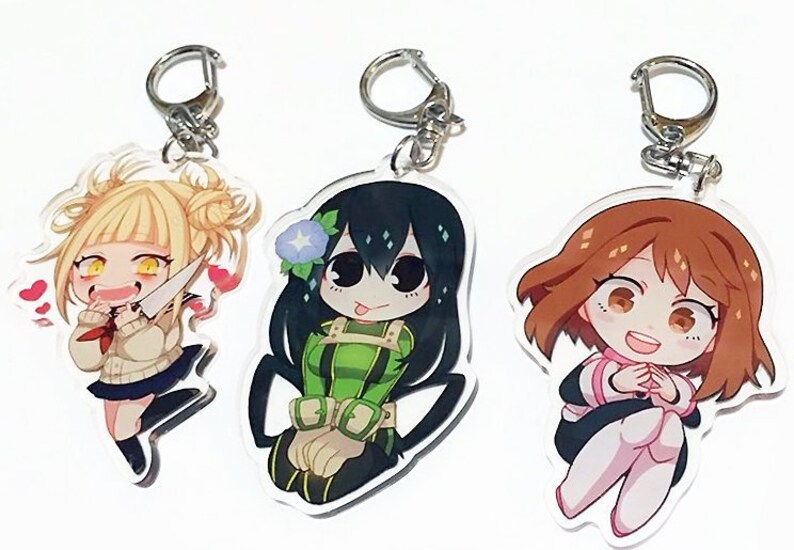 BNHA girls charms keychains Ochako Uraraka Tsuyu Asui Toga | Etsy