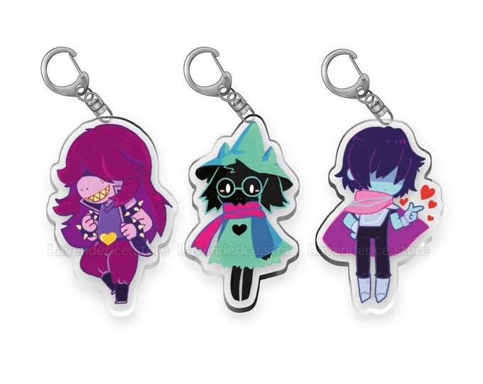 DELTARUNE charm keychains - Kris Susie Ralsei