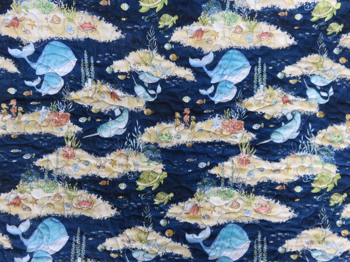 Ocean Themed Baby Quilt Water Wishes Fabrics Baby Boy or Girl Etsy
