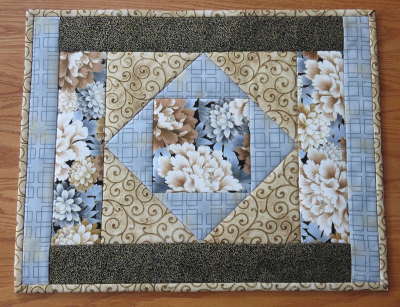 Quilted Placemats Asian Traditions Quilted Placemats Black Etsy