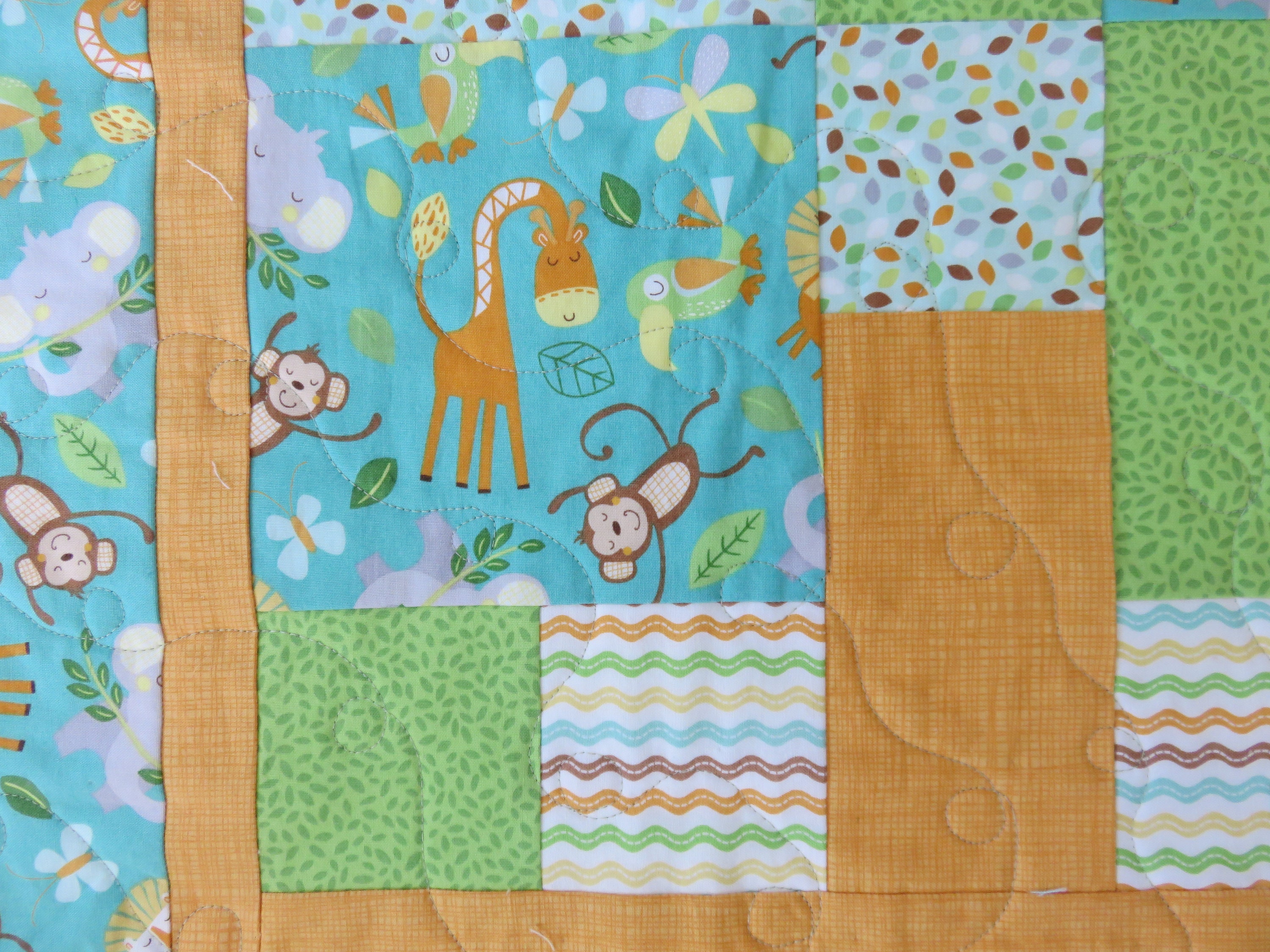 Jungle Safari Baby Boy or Girl Quilt, Gender Neutral Baby Quilt ...