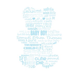 Custom, Birth Statistics, Newborn, Boy, Teddy Bear, 8x10, Poster, Printable