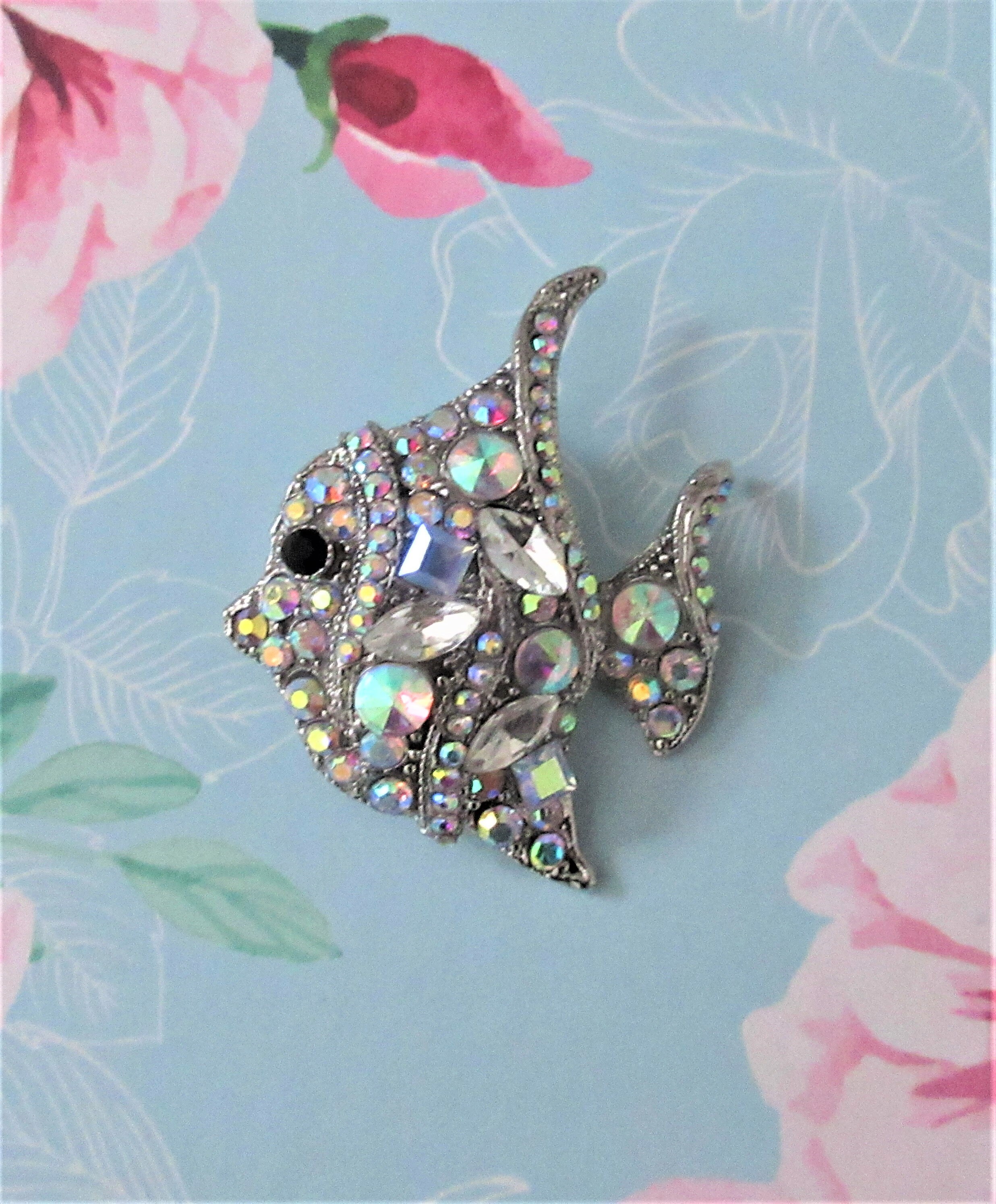 AB Crystal Rhinestone Fish Jewelry BroochRhinestone Fish Etsy