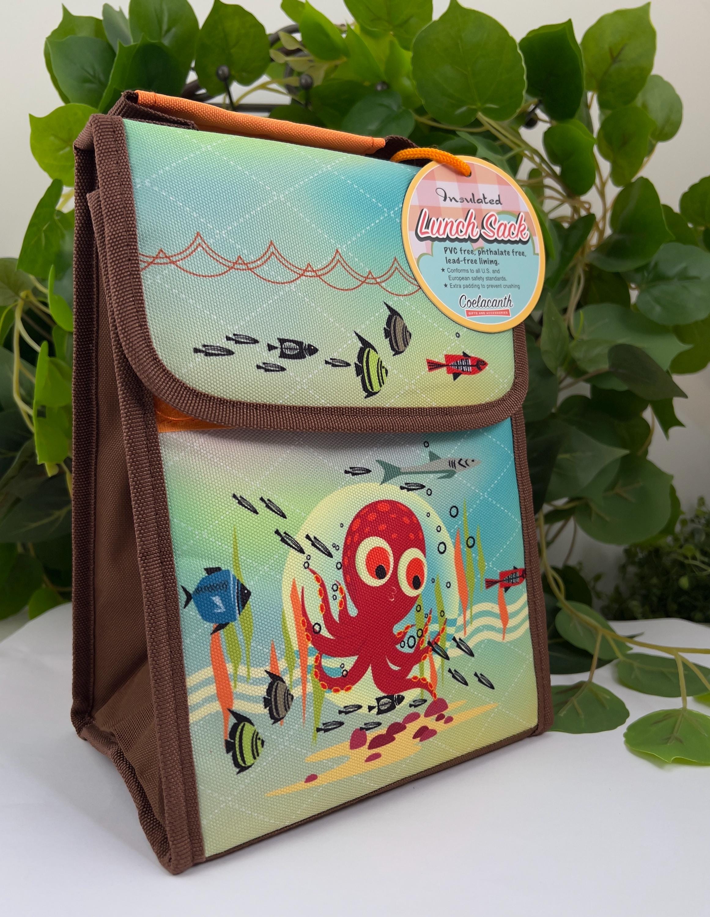 Octopus Insulated Lunch Sack for Boys Fun Lunch Bag Slim Design Aquarium Museum Gifts Waterproof Marine Life School Kids Lunch Etsy UK