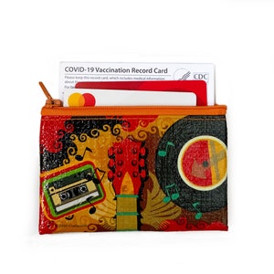 Music - Recyclable Small Pouches Hold Credit card and ID card Lightweight (only 2oz) for travel size, multi-purpose