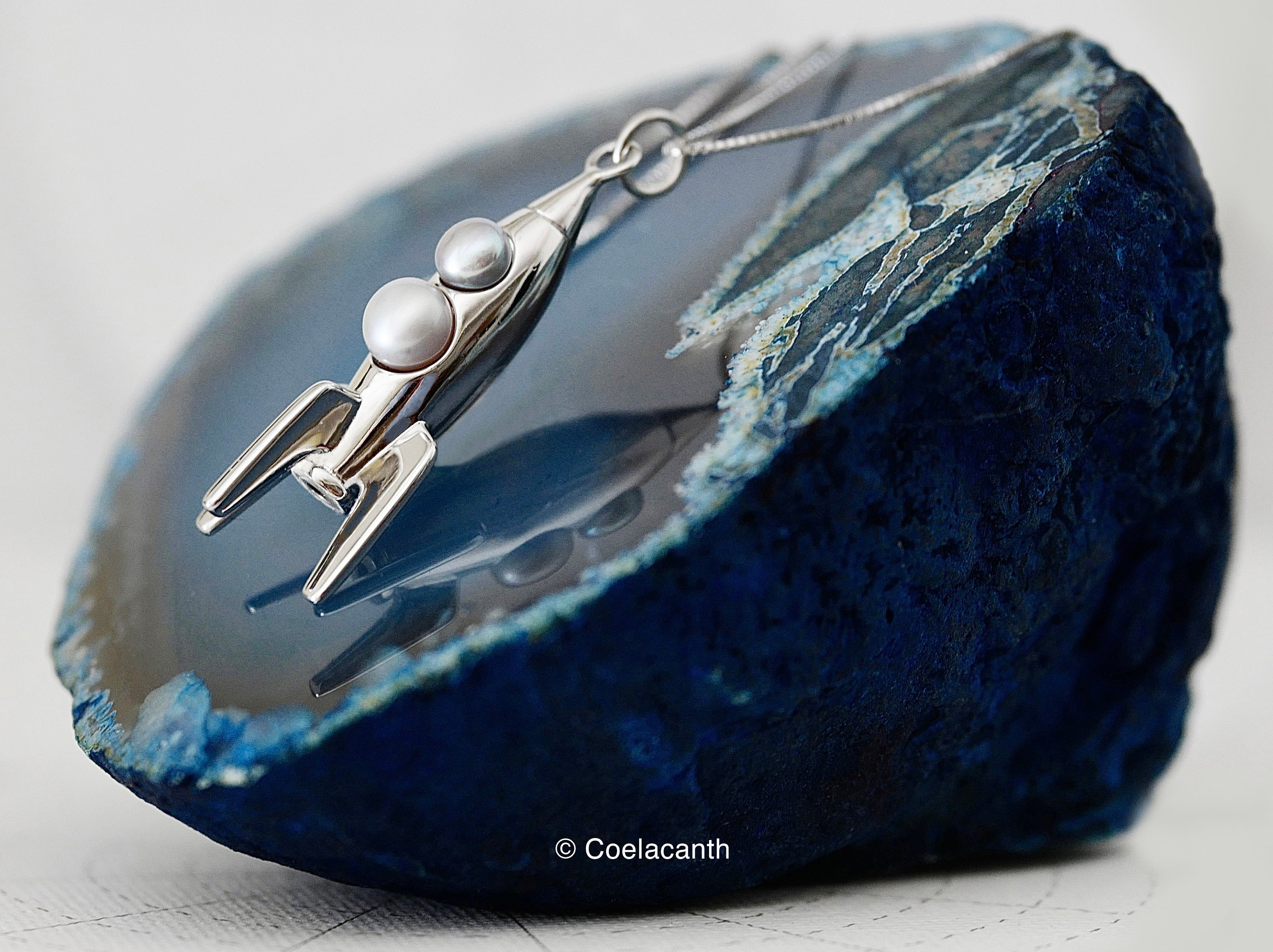 Retro Rocket Pendant - 925 Sterling Silver With Genuine Retro Rocket Pendant - 925 Sterling Silver With Genuine