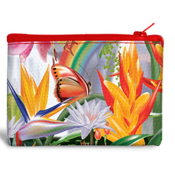 Rainbow Butterfly - Recyclable Coin Purse Wild life Lightweight Change Purses Travel style cash cards multi-purpose