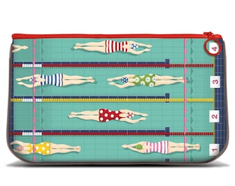 Swimmer - Medium Reißverschlusstasche,Mäppchen, Kunstzubehör, Kunst Accessoire, Kunstbedarf, Kunst Accessoires, Kunstbedarf,Iphone Etui,Polsterung