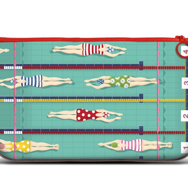 Swimmer - Medium Zipper Pouch,stationery, pencil bag,travel size,museum shop, art supply,iphone case,vintage,padding phone case