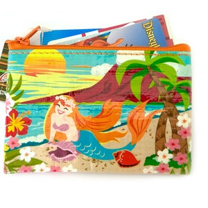 Mermaid Paradise Recyclable coin Bag, Fun Mermaid Purse Hawaii Lightweight Useful Functional travel style cash cards makeup multi-purpose
