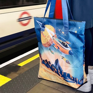 Travel to Mars - Foldable Zipper Totes Museum Gifts Lightweight Travel Keep Handy Unexpected Shopping Trip Kids Children Museum