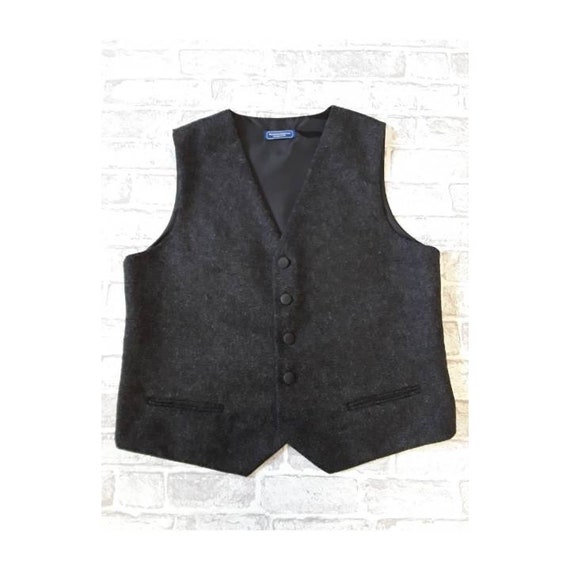 Men's Waistcoat Men's Vest Charcoal Wool Waistcoat - Etsy UK