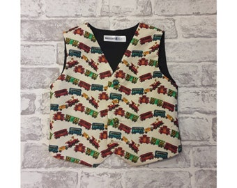 Boy's Waistcoat, Toy Trains - Made To Order