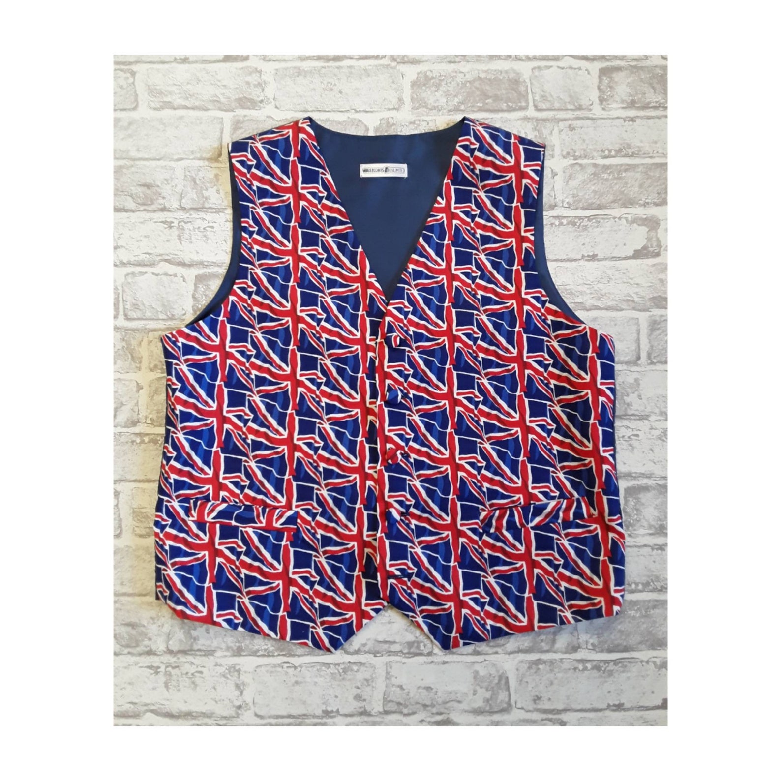 Men's Waistcoat Men's Vest Union Jack Etsy