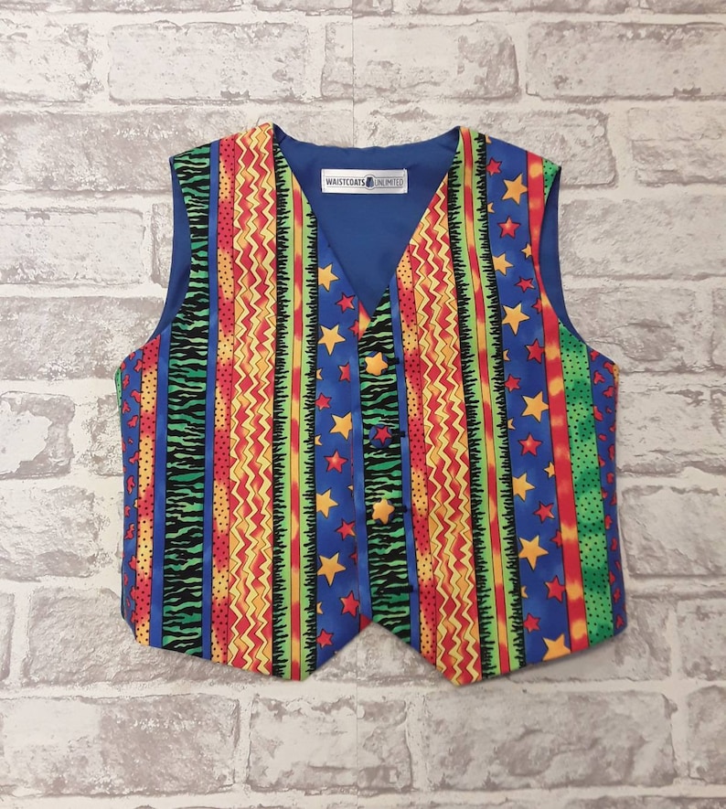 Boy/'s Waistcoat Made To Order Bright Stripes