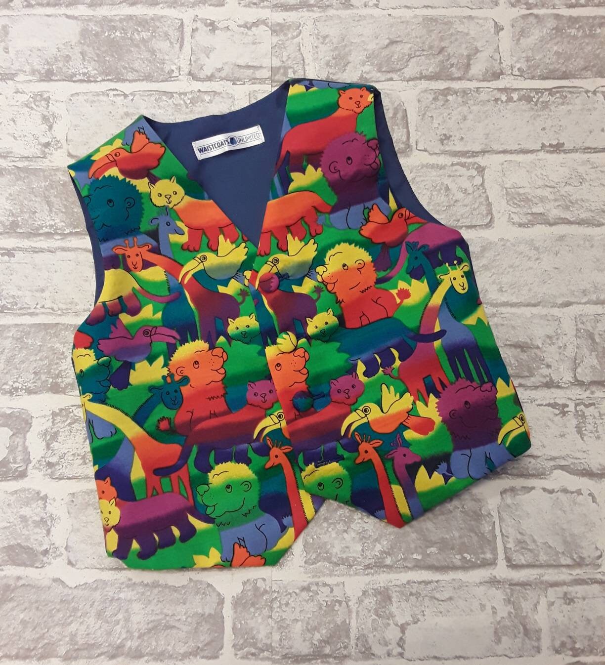 Animal Print Waistcoat Set for Boys