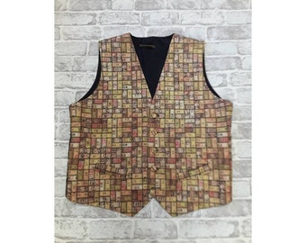 Men's Waistcoat, Men's Vest, Men's Tape Measure Waistcoat, Men's Tape Measure Vest, 46"-48" Chest