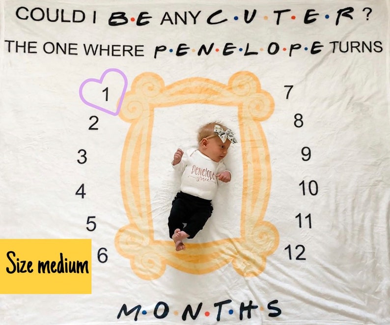 Friends Fleece Milestone Blanket Could I Be Any Cuter Pivot Etsy