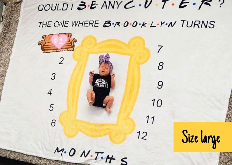 Friends Fleece Milestone Blanket Could I Be Any Cuter Pivot Etsy