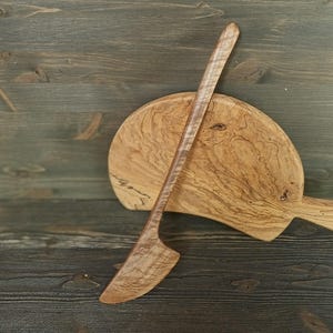 Original handmade long stirrer spatula made from walnut Wooden spurtle spreader Universal kitchen tool