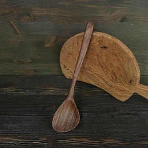 Original handmade walnut wood cooking serving spoon Stirring spoon