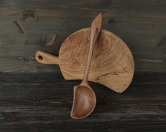 Unique handmade wooden cooking and serving spoon from walnut