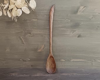 Long cooking spoon hand carved from walnut wood Handmade serving spoon Wooden kitchen utensil for mixing stirring & serving