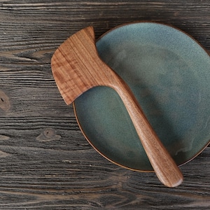 Original handmade wooden short spatula stirrer &quot;Hatchet&quot; made from walnut wood Cooking spatula Wood kitchen utensils Kitchen tools