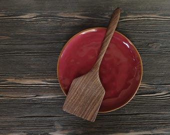 Cooking and baking spatula hand carved from walnut wood