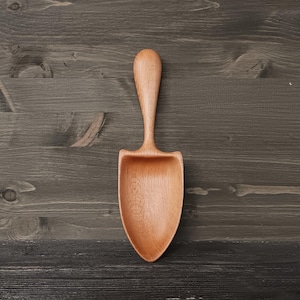 Original kitchen wooden scoop hand carved from beech wood Flour scoop Grain scoop