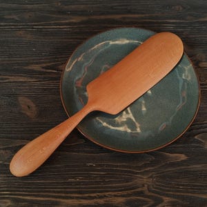 Handmade cooking spatula spurtle from beech wood