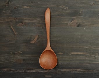 Wooden ladle spoon hand carved from beech wood Serving spoon