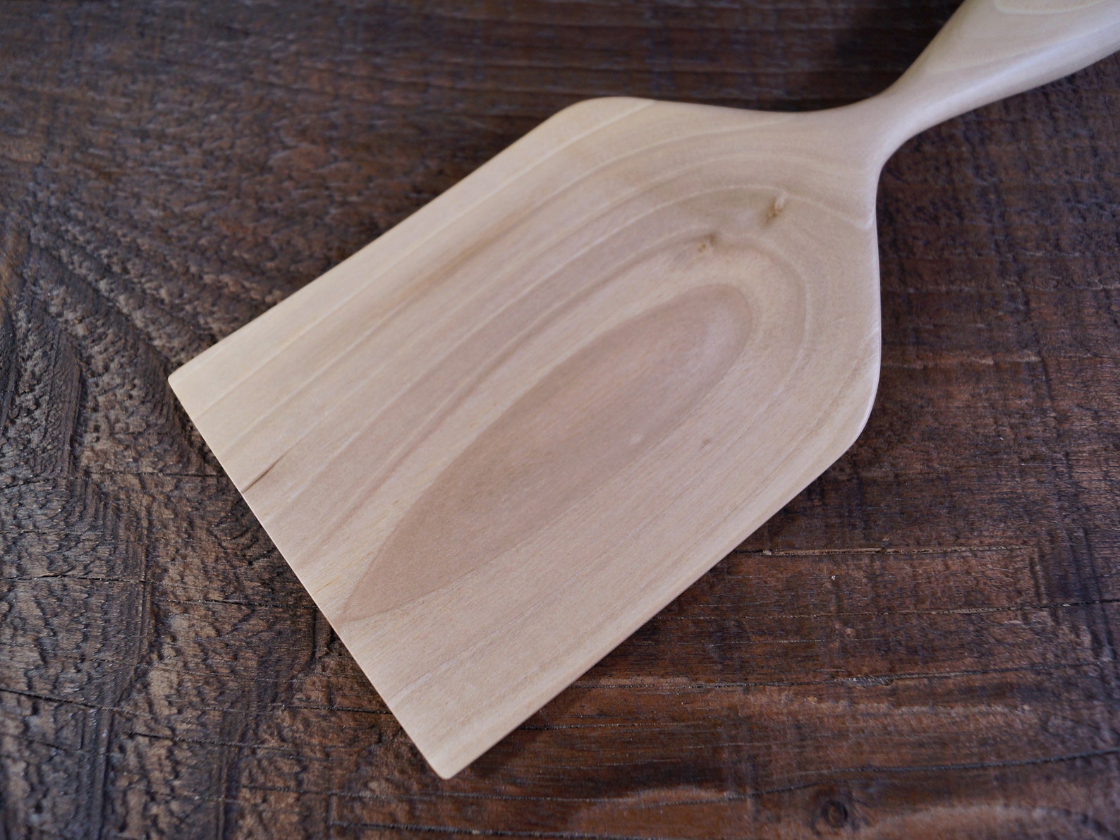 Short Baking Spatula From Walnut Cooking Spatula Carved Wooden Etsy