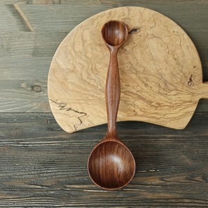 Double scoop hand carved from walnut wood Flour scoop Grain scoop Sugar scoop Coffee scoop