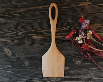 Spatule de cuisson et de cuisson en bois d'érable fabriquée à la main